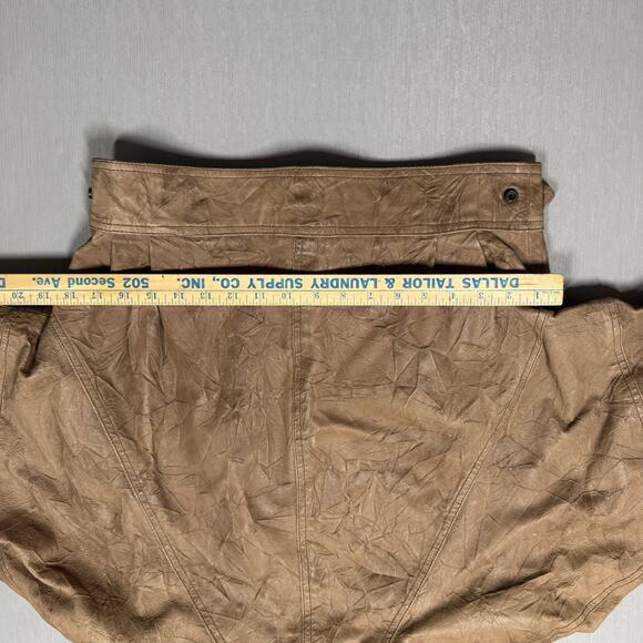 VTG Womens Cropped Distressed Jacket 70s Size S Tan Motorcycle Bomber Dolman - Picture 12 of 14